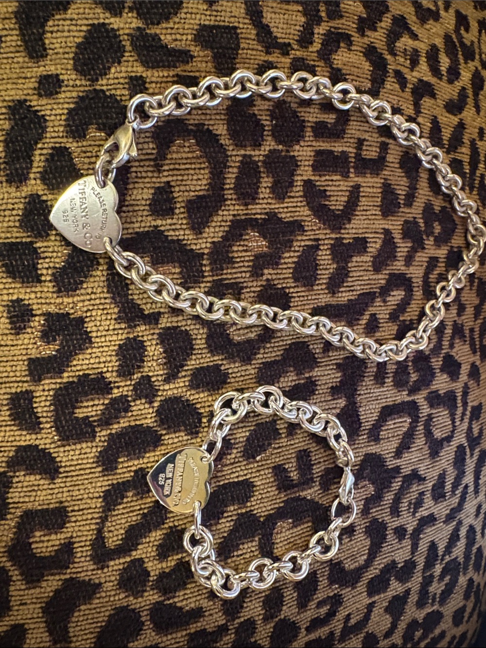 Tiffany & Co. Silver Heart Tag Bracelet Duo
